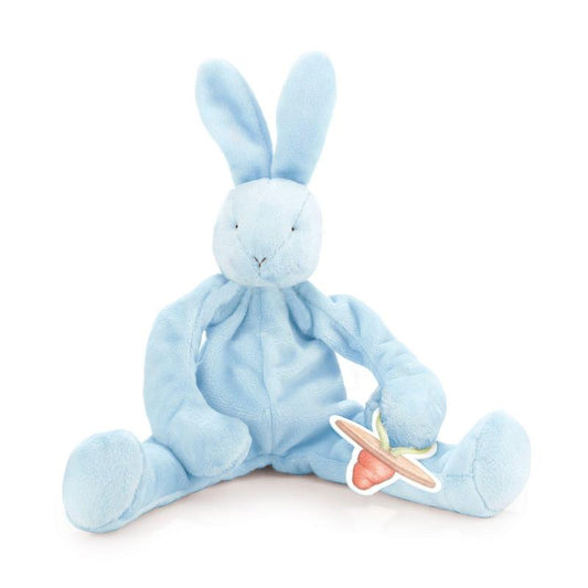 Babies' Blue soft and cuddly bud silly buddy bunny plush toy & pacifier holder - Bunnies by the Bay
