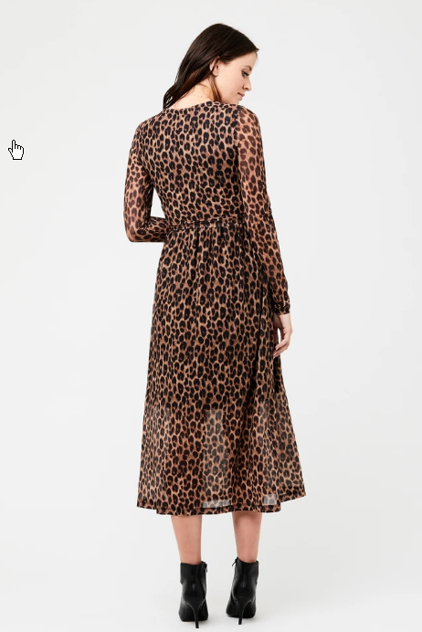 Women's Ripe maternity classic leopard maternity & nursing midi dress