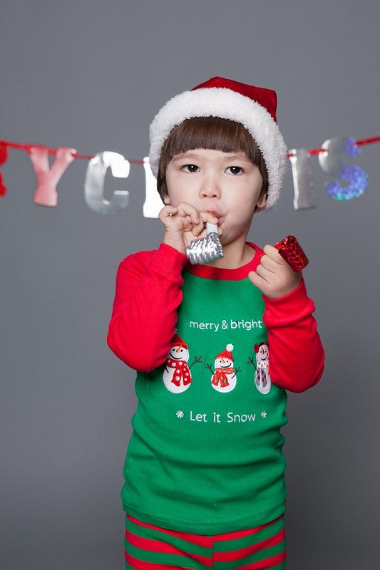 Toddler unisex cotton Merry and Bright 2 piece holiday pajama