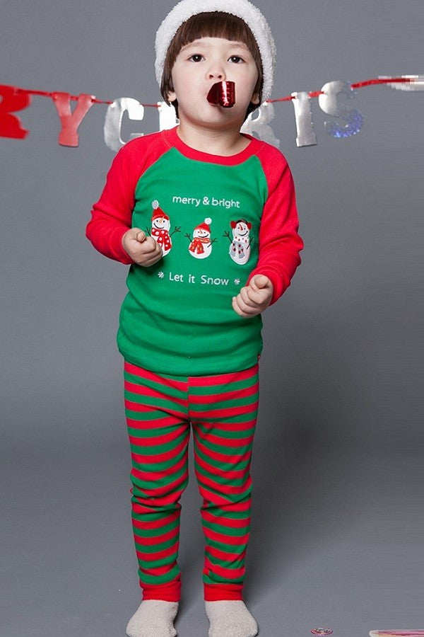 Toddler unisex cotton Merry and Bright 2 piece holiday pajama