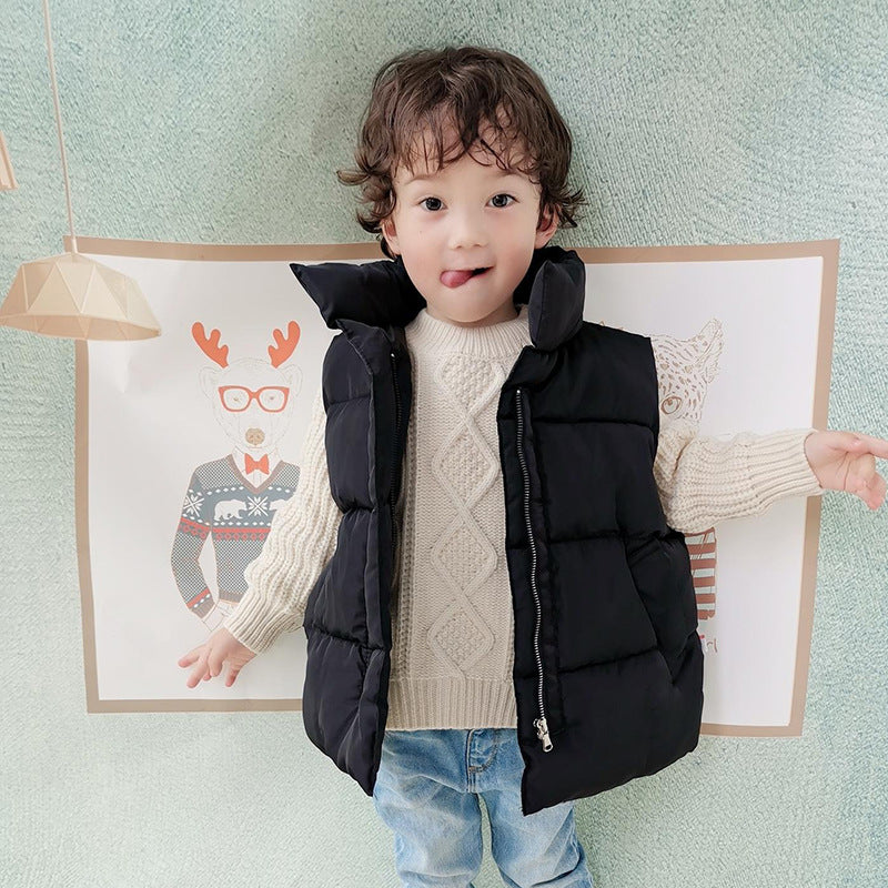 Kids unisex down cotton puffer vest