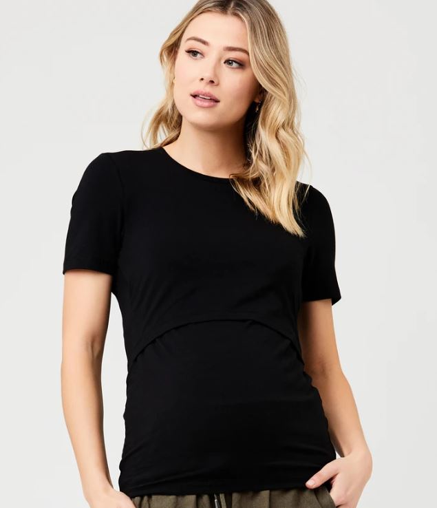 Women's Ripe maternity organic maternity & nursing T-shirt - in Black or light grey