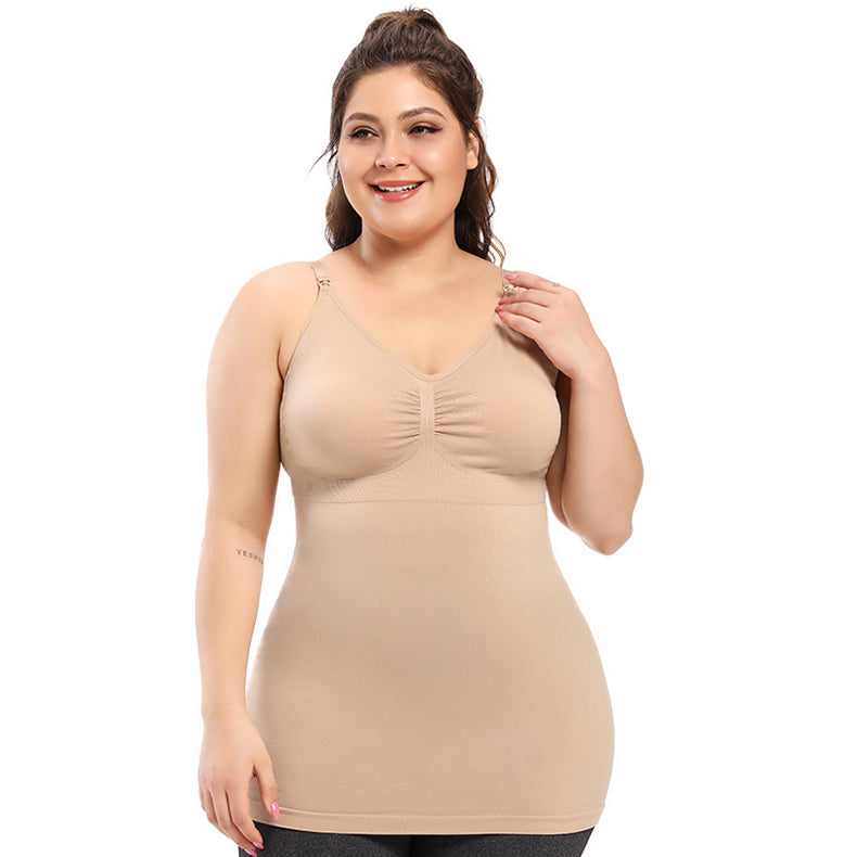 Women's plus size cotton/spandex maternity & nursing tank in black or nude