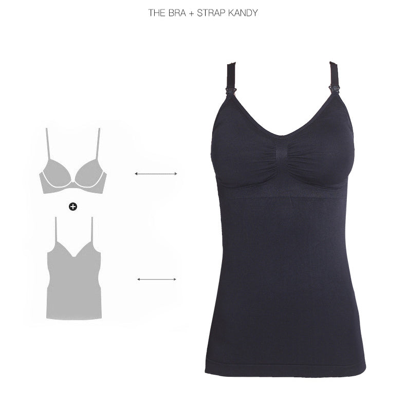 Women's plus size cotton/spandex maternity & nursing tank in black or nude