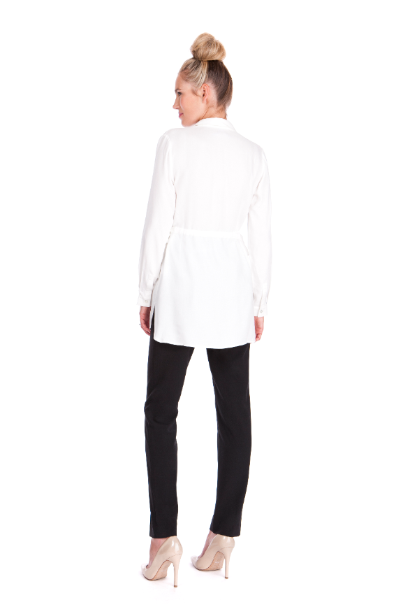 Women's Seraphine white flowy empire tie maternity blouse
