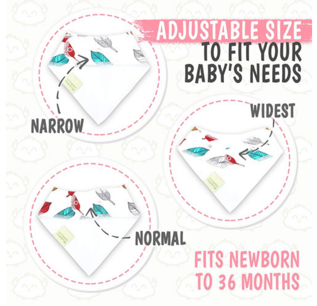 Baby's bandana drool bib 8 Pack - choice of black or pink color pack - KeaBabies