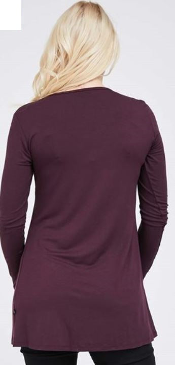 Women's Bordo long sleeve flowy empire waist Maternity & Post Natal top