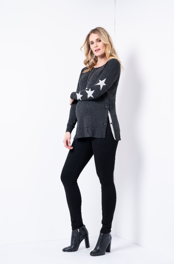 Women's Black Seraphine organic cotton over the bump Skinny fit Maternity jeans