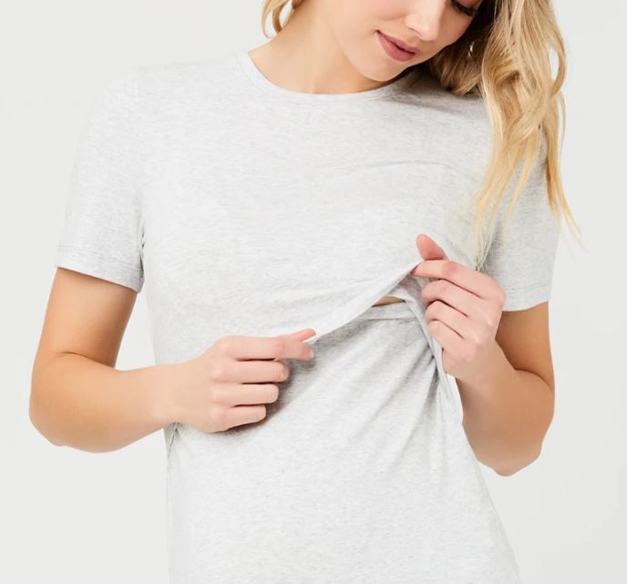 Women's Ripe maternity organic maternity & nursing T-shirt - in Black or light grey