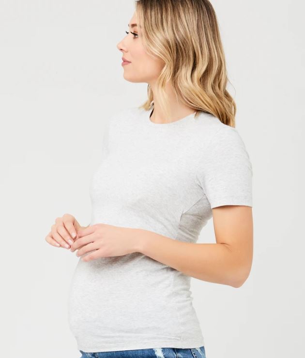 Women's Ripe maternity organic maternity & nursing T-shirt - in Black or light grey