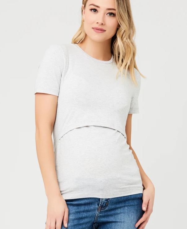 Women's Ripe maternity organic maternity & nursing T-shirt - in Black or light grey