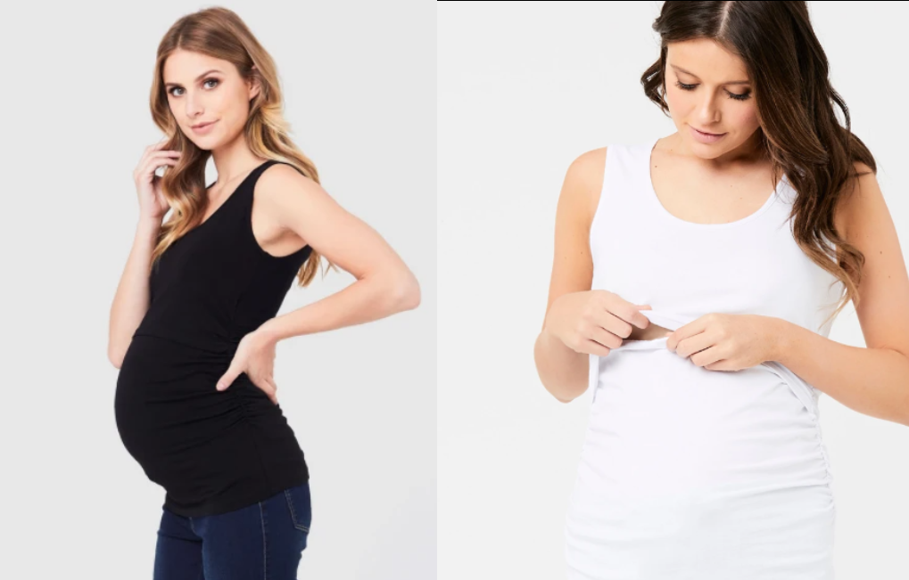 Women's Ripe maternity organic maternity & nursing tank top - in Black or White