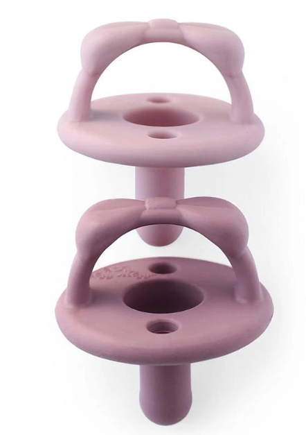 Baby's 2 Pack of Itzy Ritzy BPA free silicone pacifiers for babies from 0-6 months - choice of blue OR pink pack