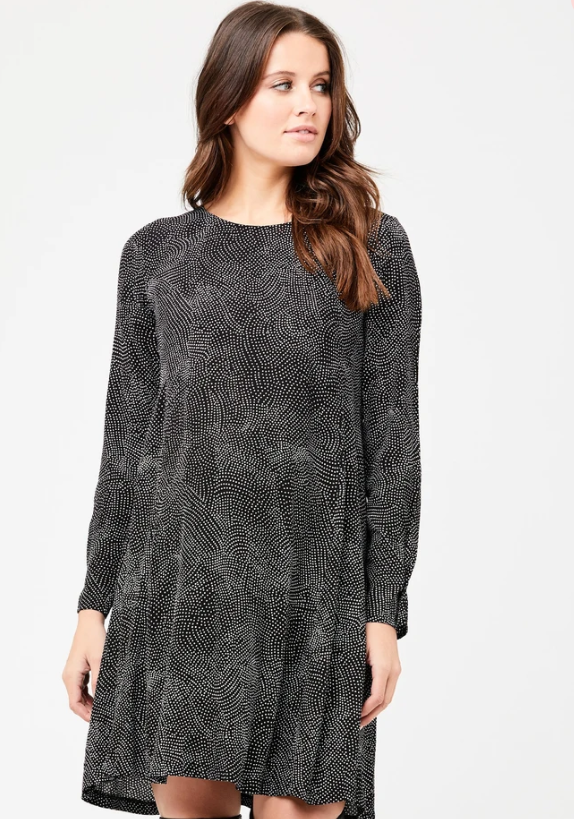 Womens' Ripe maternity black knee length flowy maternity & post natal swing dress