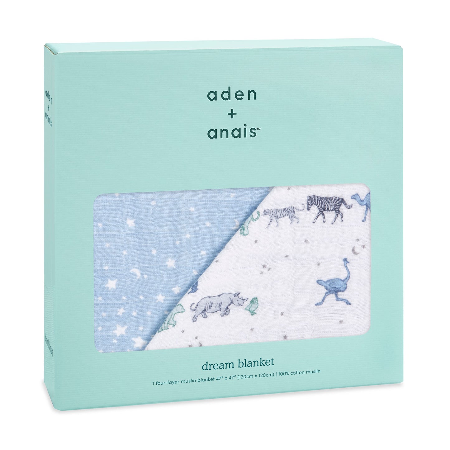 Aden and Anais "Rising Star" 100% cotton classic baby dream blanket for crib, stroller, playpen and more