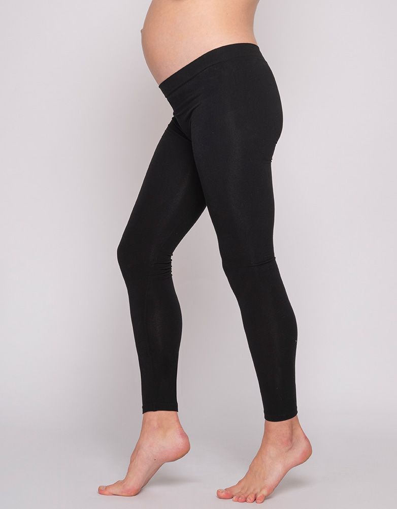 Women's Black Bamboo Under-Bump Maternity & Post natal Leggings - Seraphine