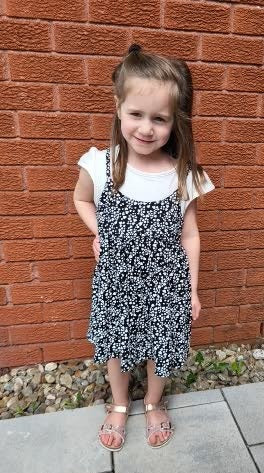 Girls Black/white cotton heart Tank dress with white T-shirt underlay - Kids clothes