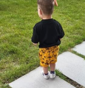 Boys "Little Cool Dude" Tee and orange palm tree shorts set - Kids clothes