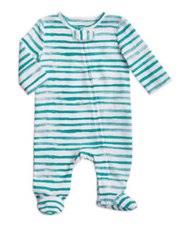 Aden and Anais Baby footed stretch cotton muslin Pajama - In turquoise stripe, faded navy blue X's, blue diamond print or pink small floral vine print