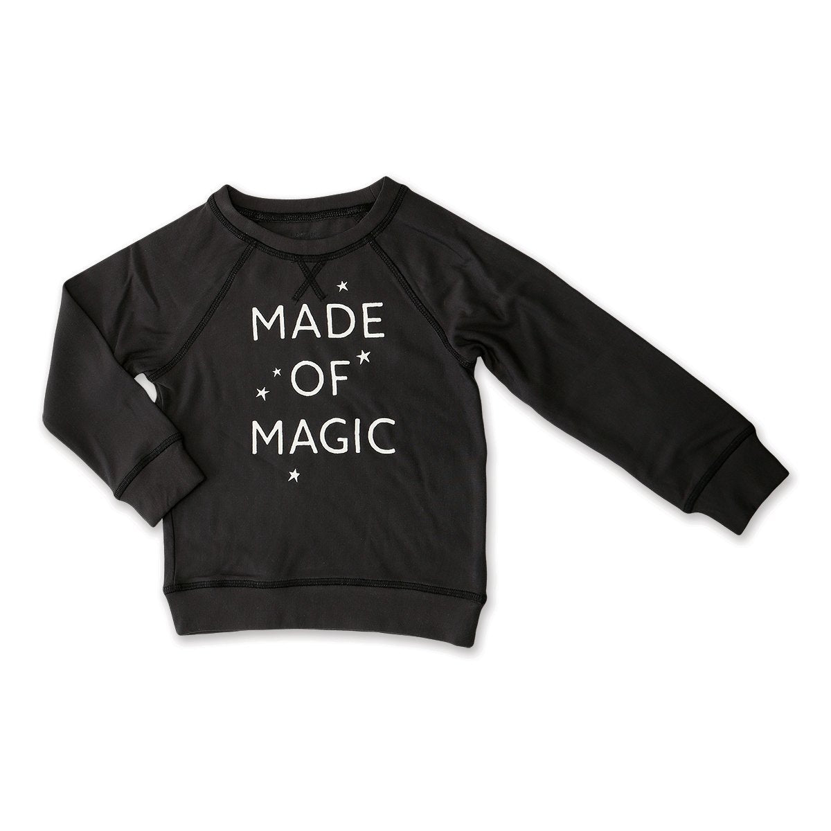 Toddler "made of magic" unisex black bamboo fleece sweat suit set