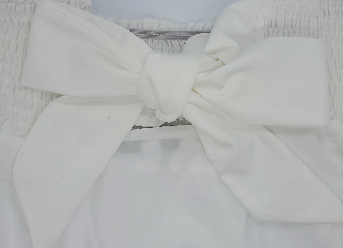 Women's White Off the shoulder long sleeve maternity & post natal top with back bow