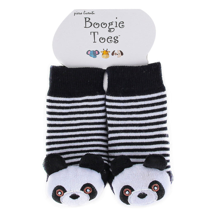 Unisex baby cotton rattle socks - grey/blue elephant, pink piggy  or black/white panda