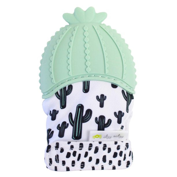 Baby's Itzy Ritzy BPA free silicon and poly teething Mitt - in mint cactus, pink leopard or taupe Sloth design