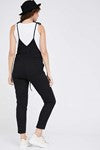 Women's Cotton Black maternity & post natal long Overalls with adjustable straps and under the bump tie