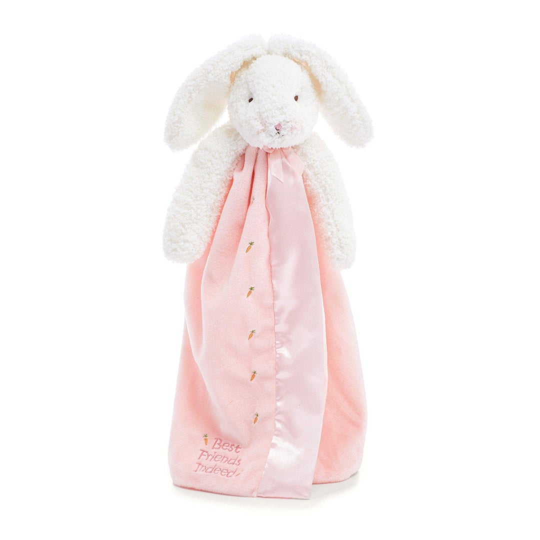 Baby's pink bunny lovey blanket - Blossom Buddy blanket - Bunnies by the Bay