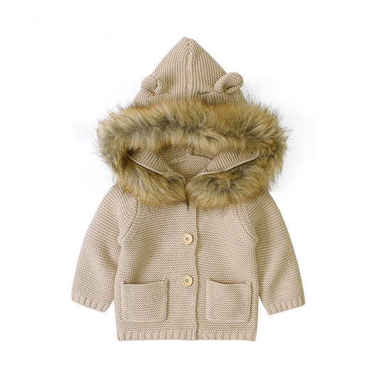 Baby unisex warm hooded sweater with ears