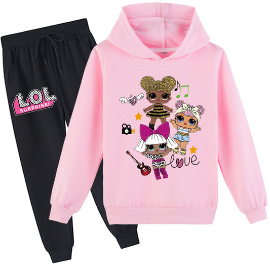 Girls  Hoodie Children's LOL Sweatshirt and Pants Set