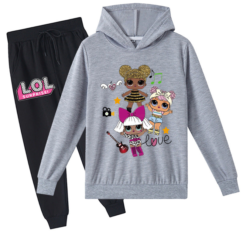 Girls  Hoodie Children's LOL Sweatshirt and Pants Set