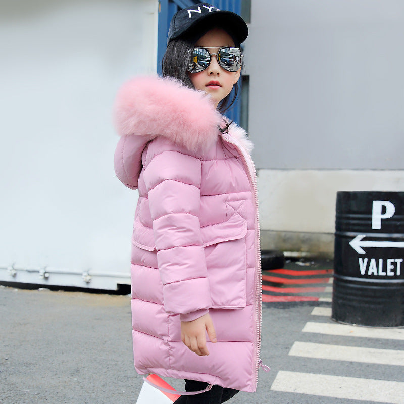 Kids mid length thick padded coat