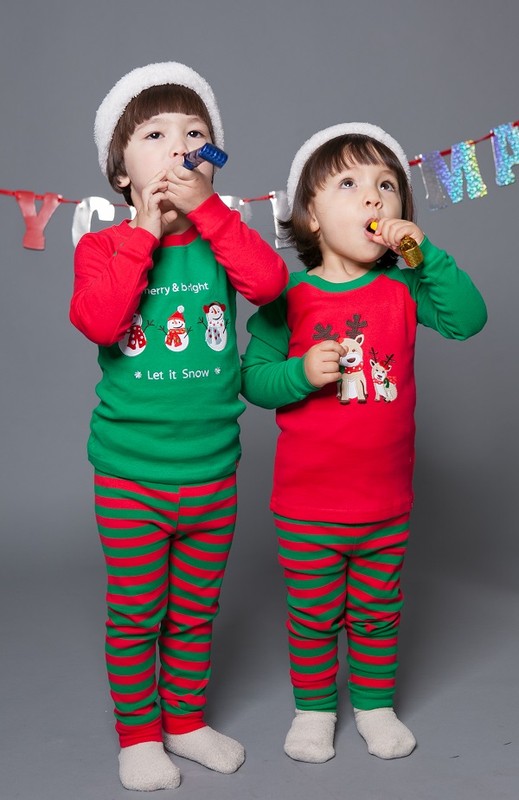 Toddler unisex cotton Merry and Bright 2 piece holiday pajama