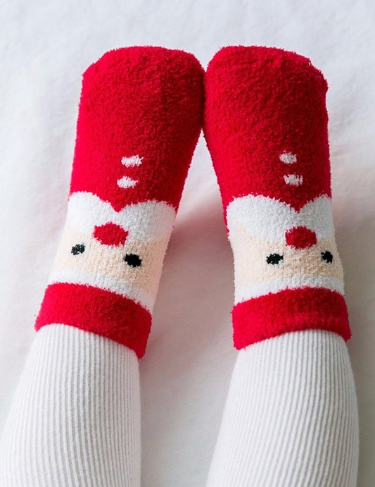Toddlers Fuzzy Fun Santa socks