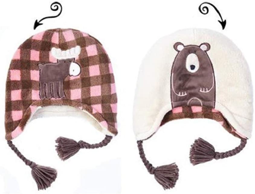 Kid's reversible cottage check hat in pink cottage check or red cottage check size 1-4 years