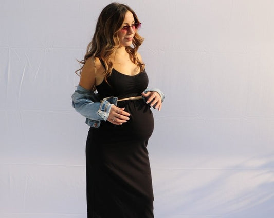 Women's Black Rockstar Mamacita vegan leather over the bump Maternit –  Joli-Glo Maternity