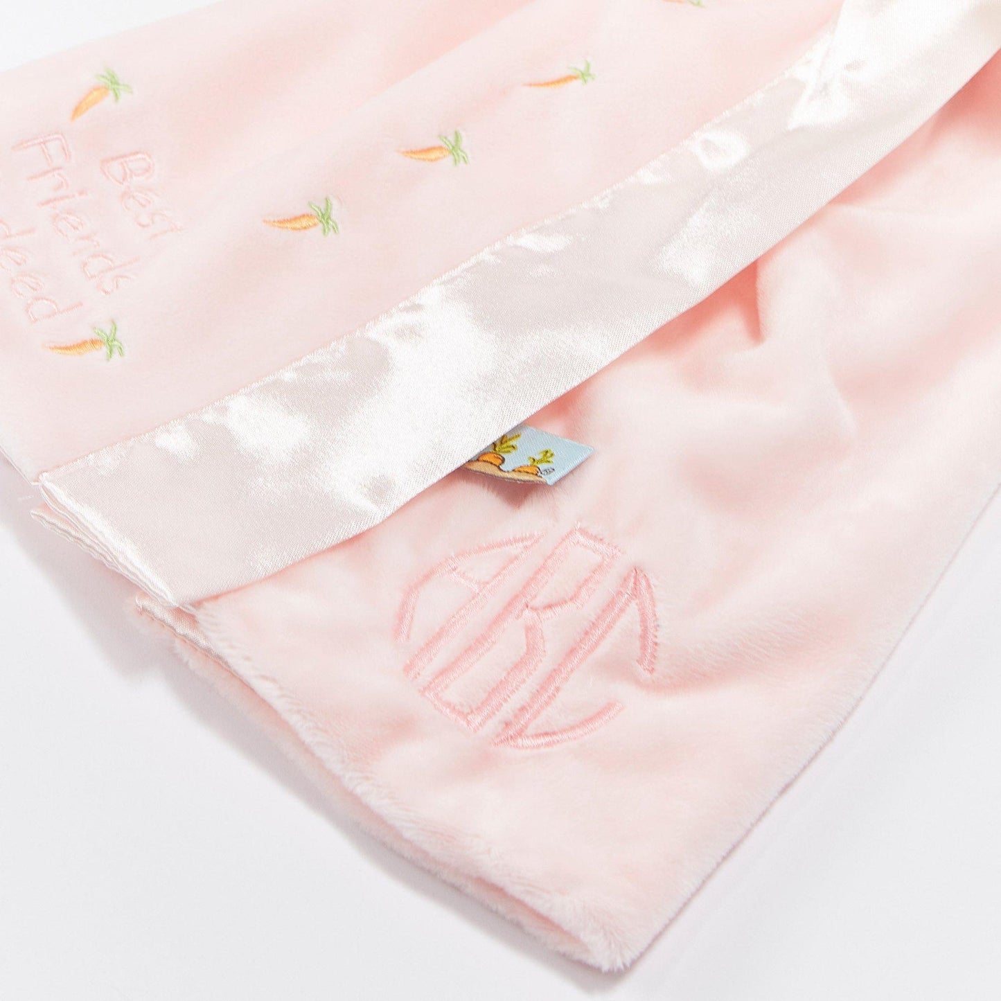 Baby's pink bunny lovey blanket - Blossom Buddy blanket - Bunnies by the Bay