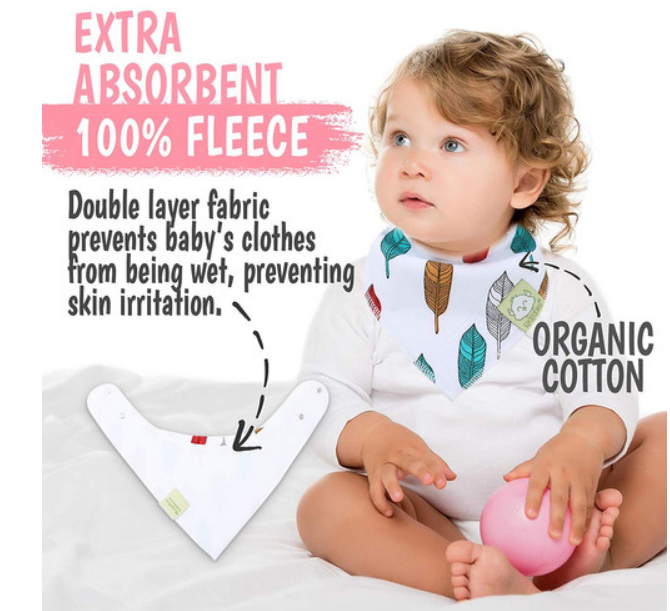 Baby's bandana drool bib 8 Pack - choice of black or pink color pack - KeaBabies