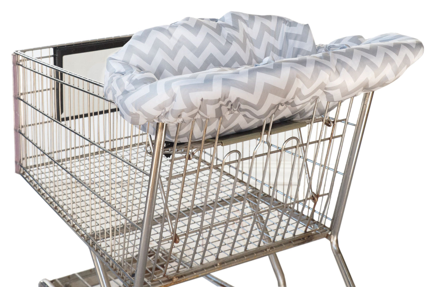 Baby's Itzy Ritzy cotton grey chevron shopping cart and high chair cover