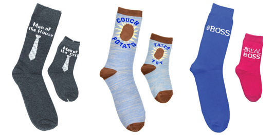 Daddy and me socks - one Pair of socks for Dad and one Pair for the kiddo (2-5 years) - Great Gift for Dad