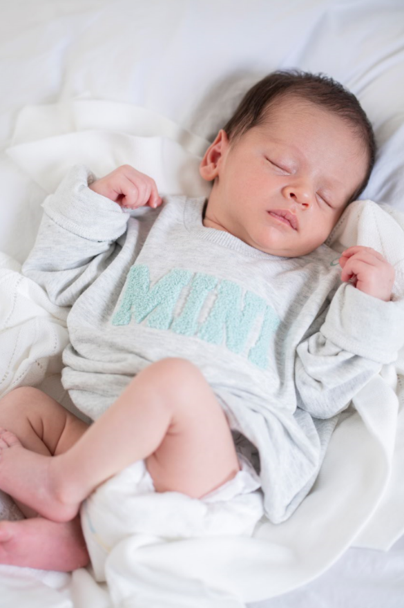 Women's Seraphine heather grey "Mama & Mini" maternity & nursing & baby sweatshirt gift set