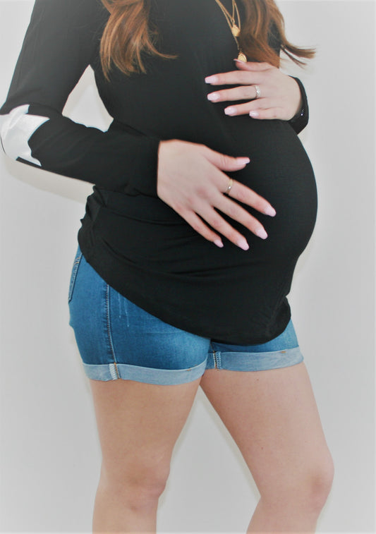 Women's Black Rockstar Mamacita vegan leather over the bump Maternit –  Joli-Glo Maternity