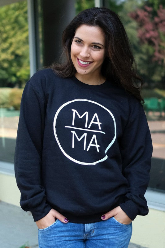 Women's Black "Mama" Maternity & Post Natal cotton blend sweatshirt