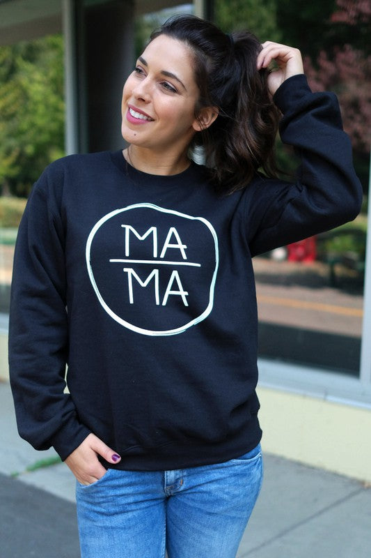Women's Black "Mama" Maternity & Post Natal cotton blend sweatshirt