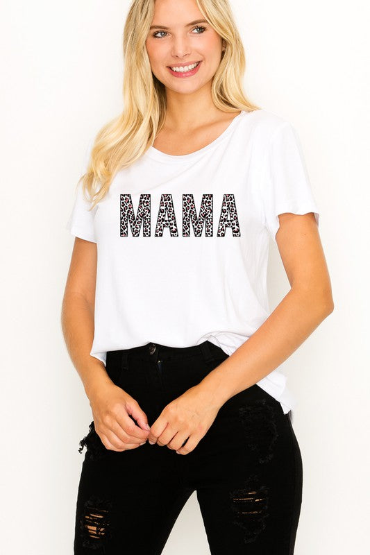 Women's white rayon "Mama" lounge maternity & post natal T-shirt