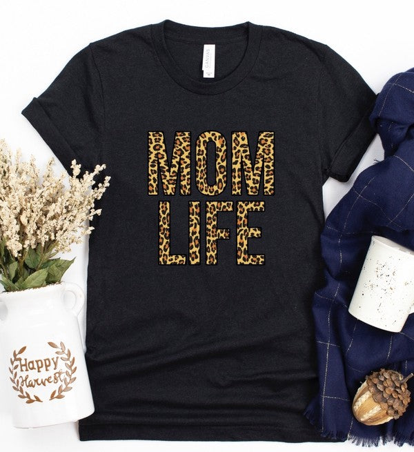 Women's Black "Mom life" cotton maternity & post natal boyfriend T-shirt