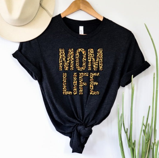 Women's Black "Mom life" cotton maternity & post natal boyfriend T-shirt