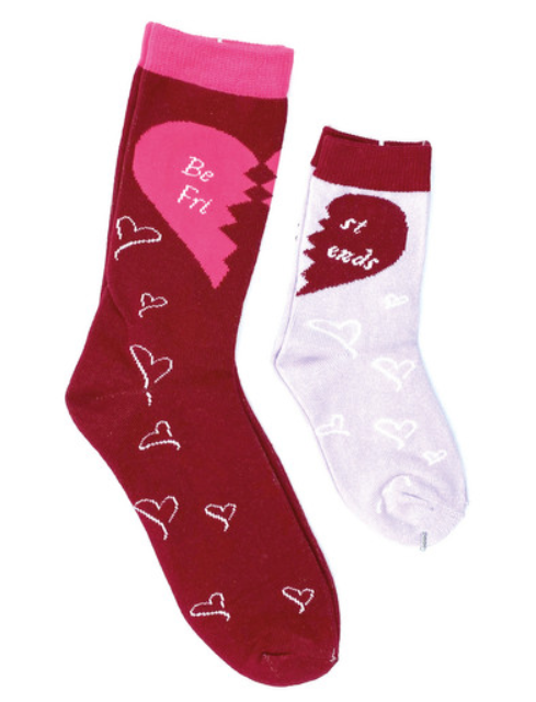 Women's and girls or boys "Mommy and me" socks - 1 pair for mom and 1 pair for kiddo - red and white "best friends", black "sleep deprived, sleep depriver", Pink "snack time donuts"