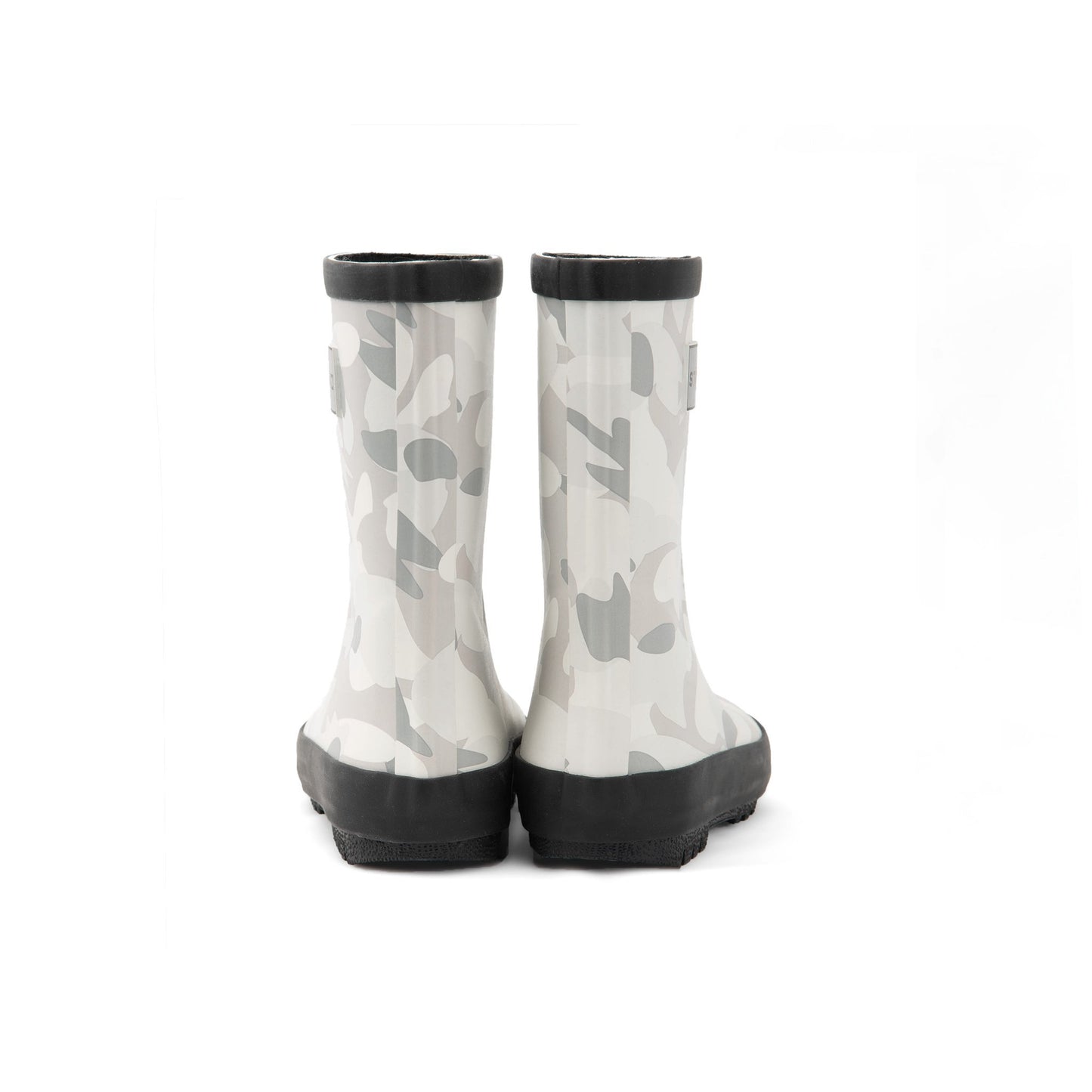 Kid's Stonz rubber Rain Boots in light grey camo print